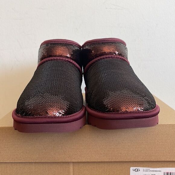 UGG Classic Ultra Mini Mirror Ball Sequins Boots Wild Grape US Women 6/UK4/EU37 - Picture 7 of 15